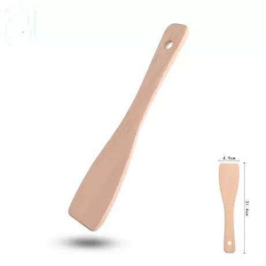 Espátula de madera pequeña de haya reutilizable para sartén, olla arrocera, sartén antiadherente - Product Image 4