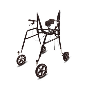 <b>Folding</b> <b>Walker</b> With Wheels Height Adjustable Durable Easy Operation For Lower Limb Rehabilitation Training Support - Product Image 2