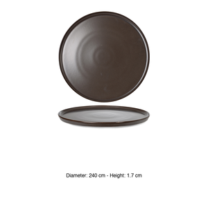 Plato de Cena Apilable de Porcelana Fina Rinart con Impresión Digital Reactiva Marrón, 24 x 1.7 h cm, para Suministros de Restaurantes y Hoteles al por Mayor - Product Image 3