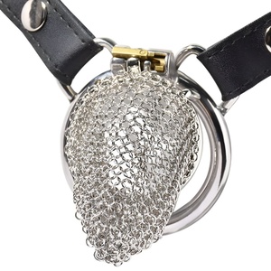 Jaula de Castidad de Acero Inoxidable FRRK, Juguetes Sexuales para Adultos para el Placer Masculino, Diseño de Malla Hueca, Anillo de Bloqueo para Pene - Product Image 6