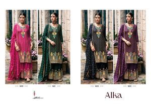 Chinon lourd avec broderie travail Salwar costume pour les femmes fête et Festival porter disponible au prix d'exportation - Product Image 5