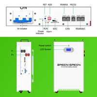 Batterie solaire au lithium LiFePO4 14 kWh 15 kWh 51,2 V 200 Ah 300 Ah pour système solaire domestique, station de stockage d'énergie à cycle continu