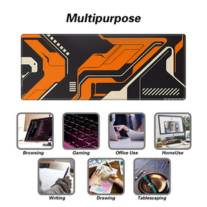 Aangepaste Futuristische Lijn Gaming Muismat Anti-Slip Rubberen Basis Groot Bureau <span class=keywords><strong>Mat</strong></span> Cyberpunk Stijl Toetsenbord Pad Voor Pc Bureau - Product Image 2
