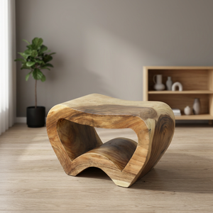 High Quality Eco-Friendly Handmade Indonesian <b>Wooden</b> <b>Stool</b> Heart Shape Contemporary Design Antique Look for Home Courtyard Park - Product Image 2