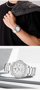 Nuevo Reloj de Cuarzo NAVIFORCE 9245 para Hombre, con Correa de Acero Inoxidable, Resistente al Agua, con Luz Nocturna, Calendario, Deportivo e Informal - Product Image 2