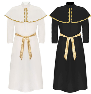 Costume De Pasteur Homme – Vert Foncé, Style Médiéval Rétro, Pour Cosplay, Halloween, Déguisement Soirée
