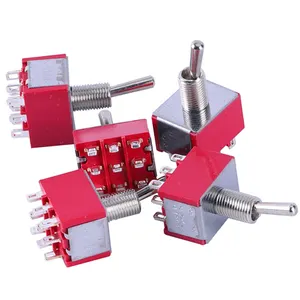 MTS-303 Good Quality 6 Mm 9 Pin Terminal On -Off-On 3 Position Self Lock Toggle Switch