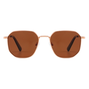 Unisex <b>Rectangle</b> Metal Frame <b>Sunglasses</b> <b>Black</b> Lens UV400 Protection Full Rim Style for Adults - Product Image 6