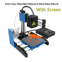 Printer 3D Mini Kecil Terbaru Terlaris 100X100X100 mm 30W FDM PLA untuk Figur Manusia, Edukasi Anak, Pemula, Kontrol Layar