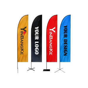 Outdoor Flying Wind Polyester Beach Feather Flags Banners Single Double Sided Printed Promotion Business Advertising Custom Flag