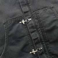 Veste de travail en toile de canard épaisse personnalisée pour hommes, avec crochets de pont, attaches de pompier, veste de travail pour camionneur, charpentier, ouvrier