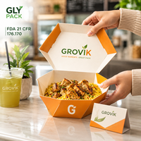 Boîte à riz pliable personnalisée de qualité alimentaire pour poulet grillé Halal Bukhari Mandi, emballage de repas à emporter pour la restauration