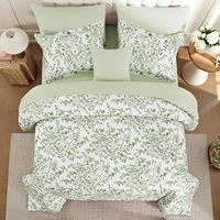 Ensemble de literie 8 pièces en coton 100% 300 fils, motif floral rose, antibactérien, doux et moelleux, toutes saisons, pour la maison, l'hôtel, l'hôpital