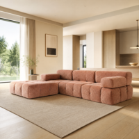 Canapé modulaire sectionnel moderne en tissu chenille compressé sous vide, forme carrée, confortable et durable pour salon