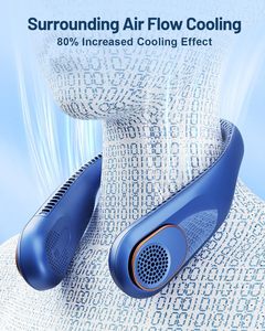 El mejor vendedor, ventilador de refrigeración de cuello de tres velocidades sin aspas recargable, batería de 5000mAh, diseño personalizado, colgante portátil para coche deportivo - Product Image 3