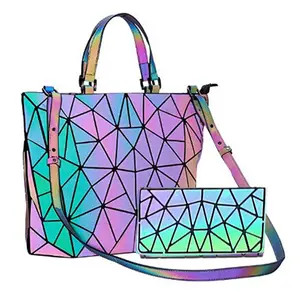 Flash Reflective Crossbody Bag For Women Geometric Luminous Handbags Sling Bags Set Purses And Handbags Women Hand Bags