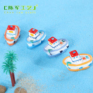 Bonne qualité Chunjun style méditerranéen bord de mer Yacht bateau paysage bateau de croisière Aquarium Simulation décoration - Product Image 3