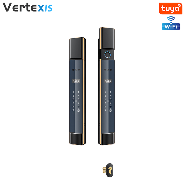Vertexis Waterproof Outdoor Smart Lock Tuya WiFi Cloud 3D Face Recognition Dual-Side for Luxury Garden Gate Security