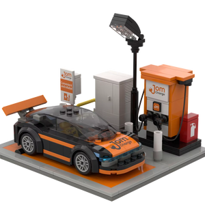 Nuovo Modello Personalizzato di Stazione di Servizio per Scenari di Laboratorio, Set di Blocchi da Costruzione in Plastica per Auto e Aziende, Regalo IP Personalizzato - Product Image 1