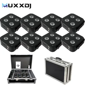 8 قطع IR4 Uplights 4X12W RGBWA UV بطارية تعمل تعمل فوق الإضاءة اللاسلكية DMX LED ضوء كشاف دي جي Uplight حفلات الزفاف الليلية النادي فوق الخفيفة