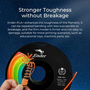 Filament Creality Ender PLA Plus 1,75 mm pour imprimante 3D, 1 kg, haute résistance, faible déformation, économique pour des impressions de qualité supérieure - Product Image 6