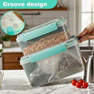 Modern Eco-Friendly Kitchen Preservation <b>Box</b>-Vacuum-Sealed Transparent Drain Crisper Large Capacity Freezer Safe <b>Storage</b> Healthy - Product Image 5