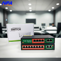 Commutateur PoE ANPA OEM/ODM QoS 48V 10/100 Mbps empilable, capacité 2,0 Gbit/s, 4/8 ports, 2 ports Uplink, pour caméra IP et Ethernet informatique