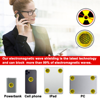 Autocollant pour téléphone portable Quantum Shield PVC, élimination de 96% des rayonnements, énergie scalaire, ions négatifs, 2,8 cm, marque EST, boîte cadeau noire