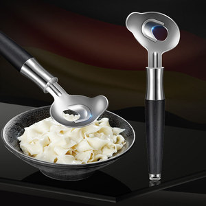 Éplucheur de nouilles en acier inoxydable avec manche en bois, cuillère à pâtes, outil de cuisine pour éplucher les nouilles - Product Image 1