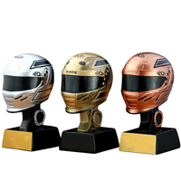 Trophée en résine pour vélo d'équilibre, karting et course automobile - Trophée commémoratif durable RS avec impression UV et casque