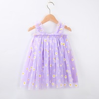 Robes à fleurs brodées pour filles, à bretelles, à volants, tutu d'été en tulle, vente en gros