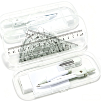 Kit de 8 compas géométriques Macaron pour le dessin mathématique, avec règle, équerre, rapporteur et gomme, pour la papeterie scolaire