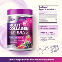 Collagène en poudre pour femmes, vente en gros personnalisée, multi-peptides de collagène, soutient la santé de la peau et des cheveux, adolescents et adultes