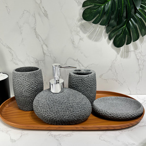 Eco-Friendly Modern European Style <b>Bathroom</b> Four-Piece Set Plastic Wash Kit Supplies Home Toilet Lotion Bottle Suit - Product Image 1
