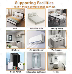 منزل حاويات قابل للتوسيع بطول 20 قدمًا مع جدران زجاجية وألواح معدنية منحوتة، منزل مسبق الصنع معزول للمكاتب - Product Image 5