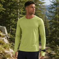 T-shirt de sport à manches longues pour homme, 135G, tissu antibactérien 7A, protection solaire, respirant, pour la randonnée et la course à pied