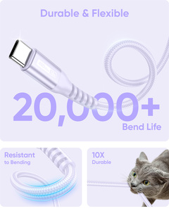 สายชาร์จข้อมูล USB C แบบถักไนลอน SUNGUY รุ่นสั่งทำพิเศษจากคลังสินค้า DE สายชาร์จเร็วแบบยืดหดได้ สำหรับตลาด EU - Product Image 5