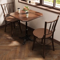 Meubles vintage, meubles pour café, table à manger en bois massif et chaises en bois pour café