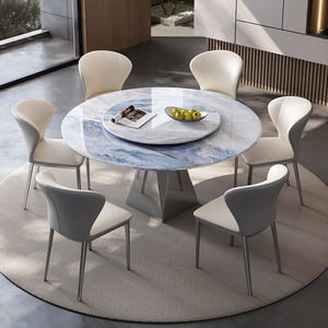 Table à manger légère en pierre microcristalline <span class=keywords><strong>de</strong></span> luxe Ensemble <span class=keywords><strong>de</strong></span> table ronde simple et moderne Chaise Mobilier <span class=keywords><strong>de</strong></span> salle à manger stable - Product Image 3