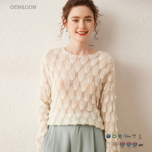 Maglione Pullover in Cashmere a forma di piuma morbida di lusso nuovo alla moda da donna - Product Image 1