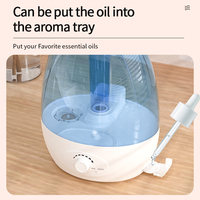 Humidificateur d'air électrique intelligent en plastique à ultrasons, aromathérapie, veilleuse, humidification rapide, sûr et silencieux pour la chambre de bébé