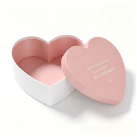 Boîte cadeau en papier de luxe personnalisée à deux tons en forme de cœur, boîte à fleurs écologique en forme de cœur pour la Saint-Valentin, arrangement de roses