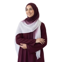 Hijab en rayonne froissée dégradé ombré, écharpe bicolore froissée en rayonne pour femmes musulmanes