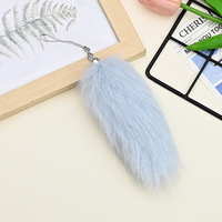 Porte-clés en peluche créatif pour sac et bagages, pendentif pour cartable, adorable figurine en fausse fourrure pour téléphone, couleur unie