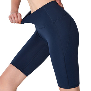 Yuebo quần short Yoga nén cường độ cao cho nữ Quần legging thể dục nâng mông 5 điểm kiểm soát bụng eo cao - Product Image 4