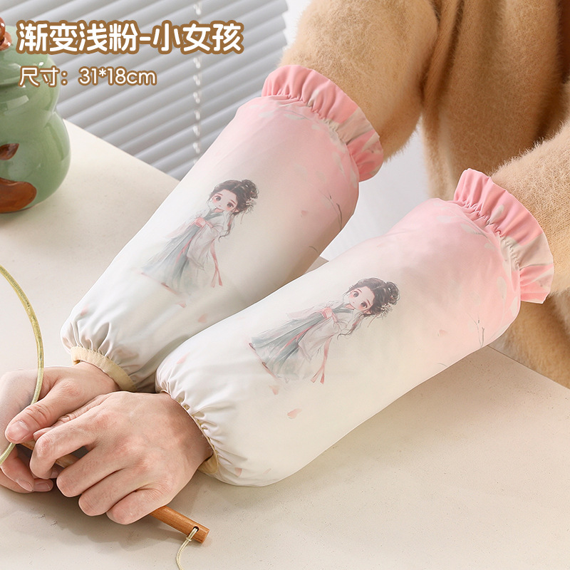 Double-layered gauze, ancient style, gradient light pink - little girl
