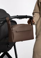Sac de rangement pour poussette en cuir végétalien imperméable de haute qualité avec lumière nocturne, OEM ODM