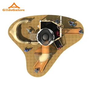 GlideGalore Big Playground Slide Kids Plastic Tubes Slide Set Pirate Ship Slide Outdoor Playground