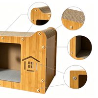 Mobilier pour chat d'intérieur : Maisonnette rectangulaire minimaliste en carton, espace de repos fermé et confortable
