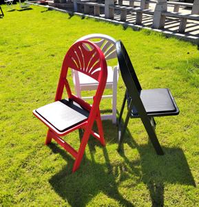 Venta al por mayor caliente venta moderna boda evento usado ventilador trasero Wimbledon jardín comedor sillas de hotel blanco al aire libre silla plegable de plástico - Product Image 4